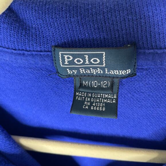 Polo Ralph Lauren Vintage Blue 3/4 Zip Collared Sweater size medium 90s - Picture 2 of 5